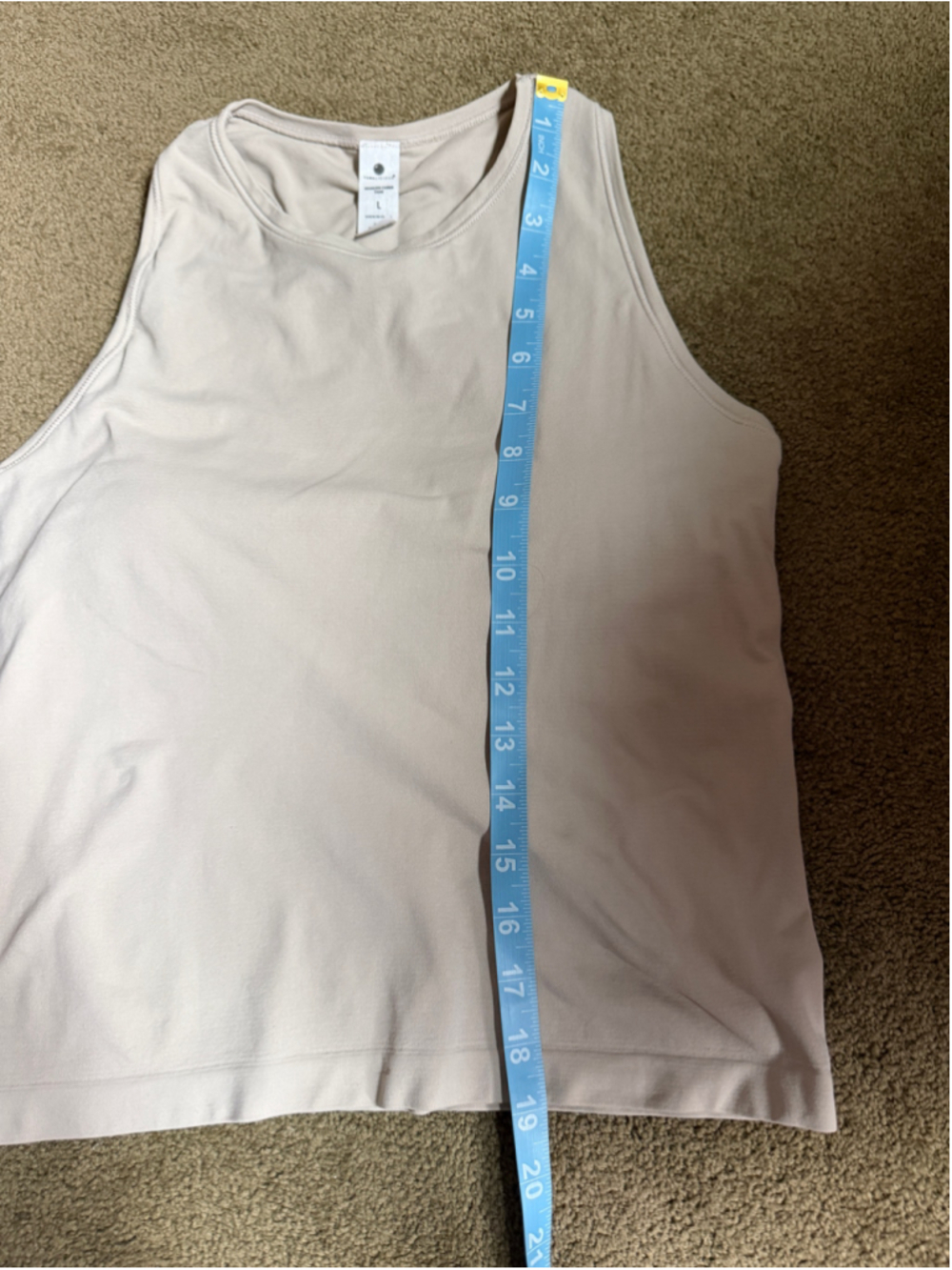 Women's Yogalicious Seamless Racerback Tank Top Beige Size L - Picture 5 of 9
